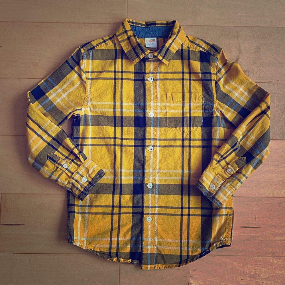 Gymboree Button Down Plaid Shirt Boys sz 5-6 small
